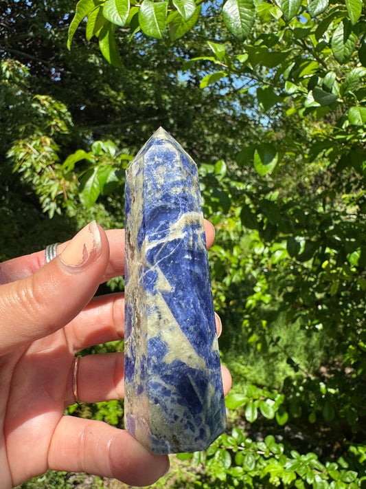 Sodalite Tower/Obelisk 120 g - Moon Room Shop and Wellness