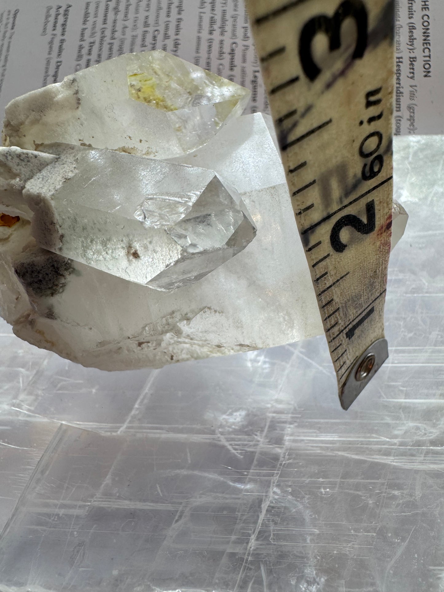 Clear Quartz Double Point (w sulfur + rainbows! ) 284 g Brazil Beauty! - Moon Room Shop and Wellness