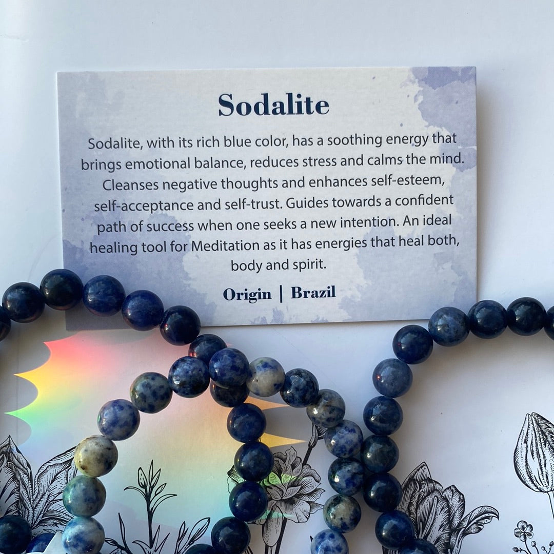 Sodalite Stretch Bracelet 8mm - Moon Room Shop and Wellness