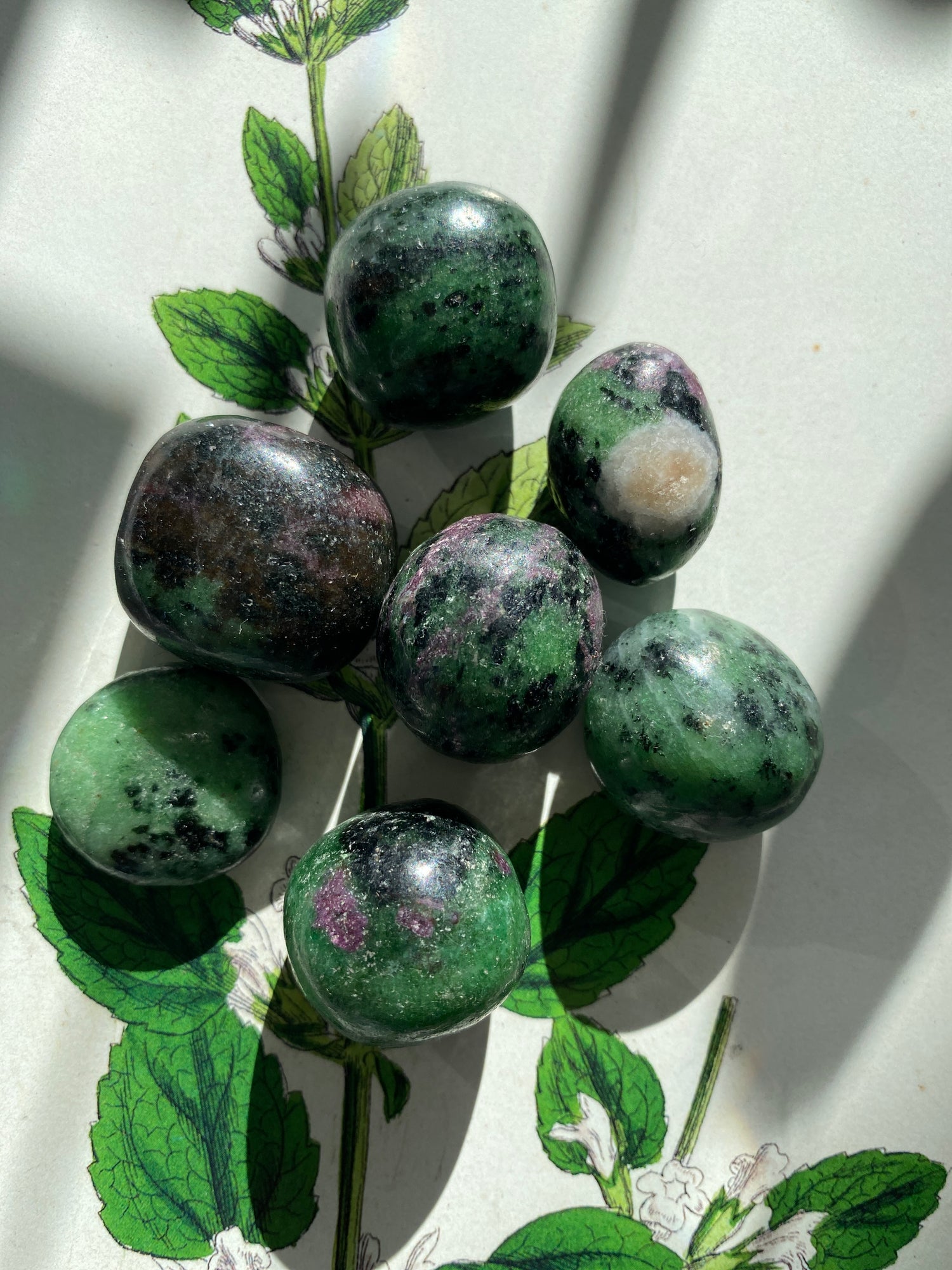 Zoisite w/Ruby Tumbled - Moon Room Shop and Wellness