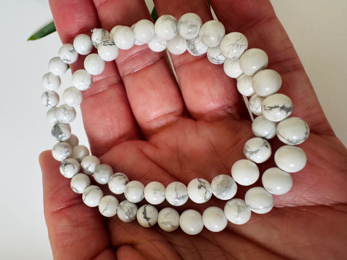 Howlite Stretch Bracelet 6mm - Moon Room Shop and Wellness