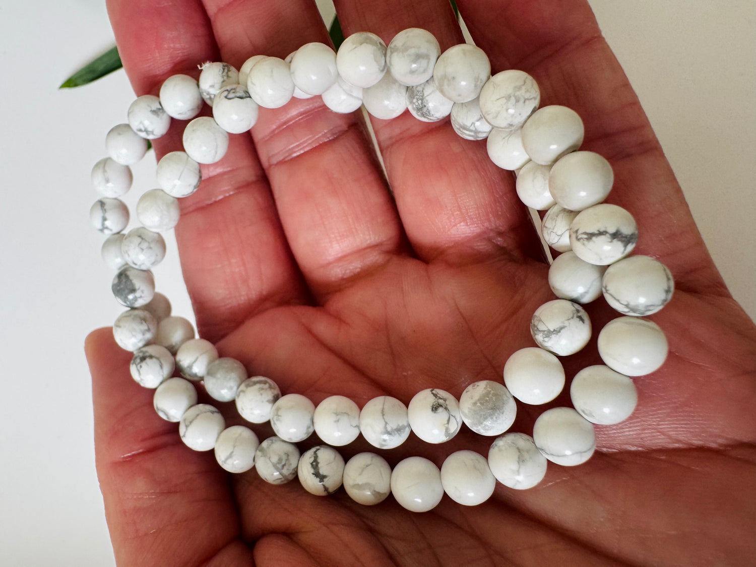 Howlite Stretch Bracelet 6mm - Moon Room Shop and Wellness