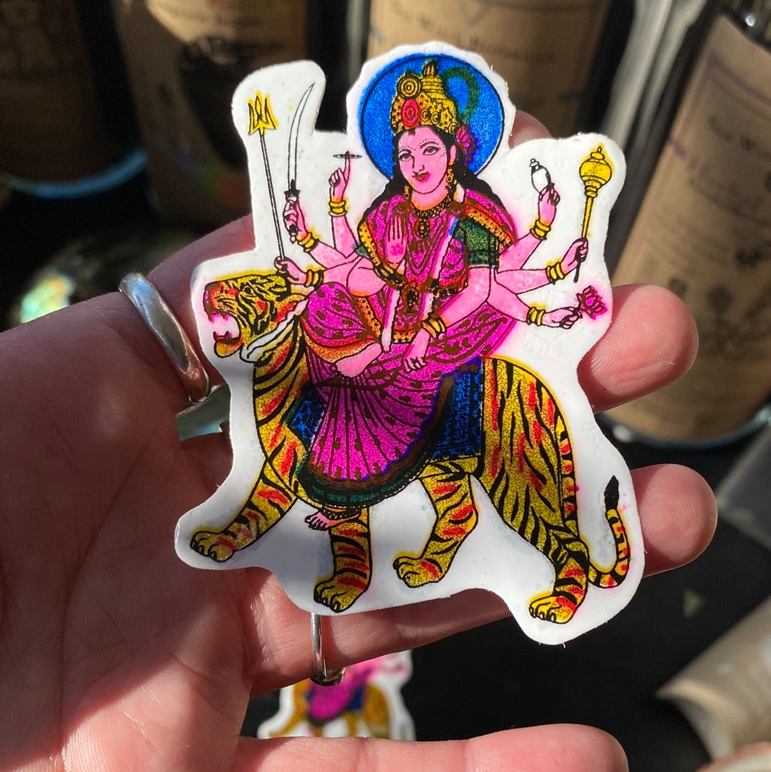 Goddess Durga - protection, strength, motherhood, destruction, and wars Sticker - Moon Room Shop and Wellness