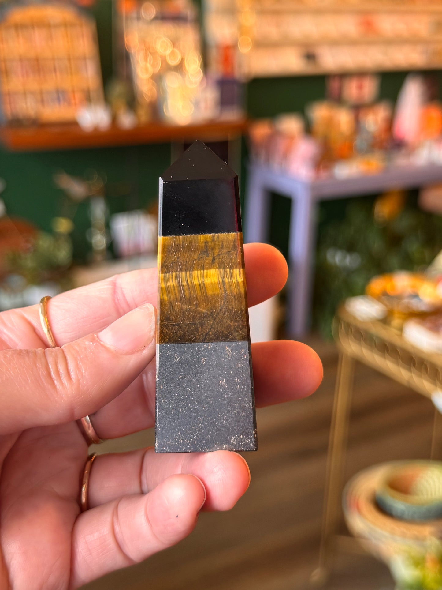 Triple Protection Tower hematite-tiger's eye-obsidian - Moon Room Shop and Wellness