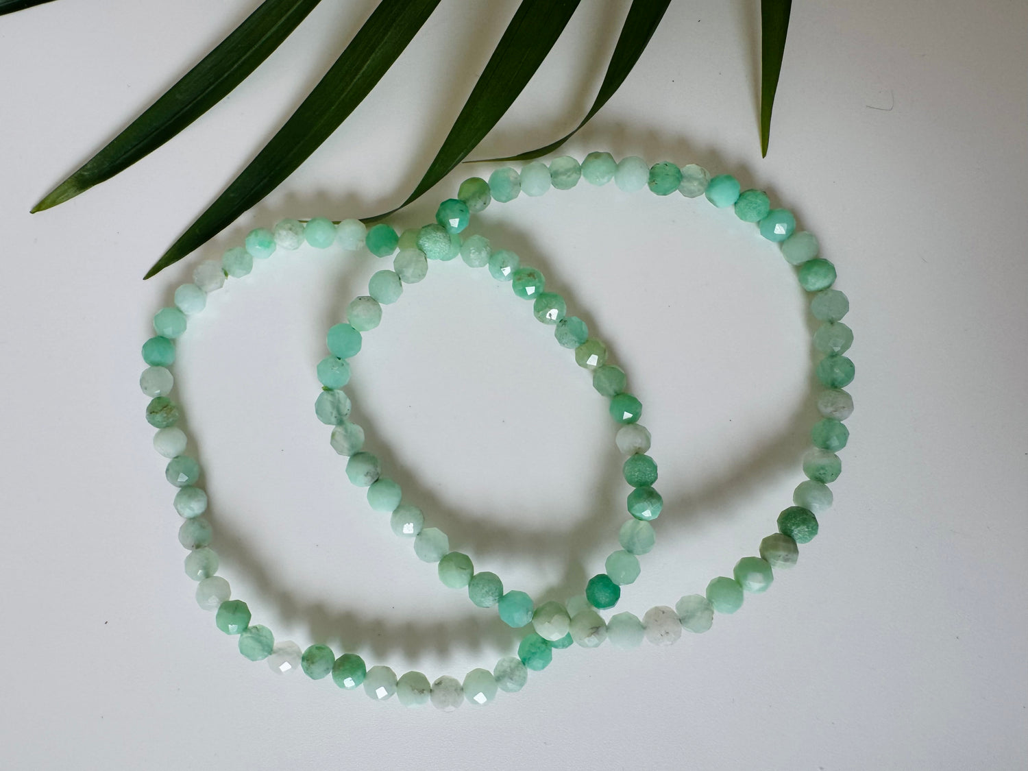 Faceted Natural Chrysoprase Stretch Bracelet 4mm - Moon Room Shop and Wellness
