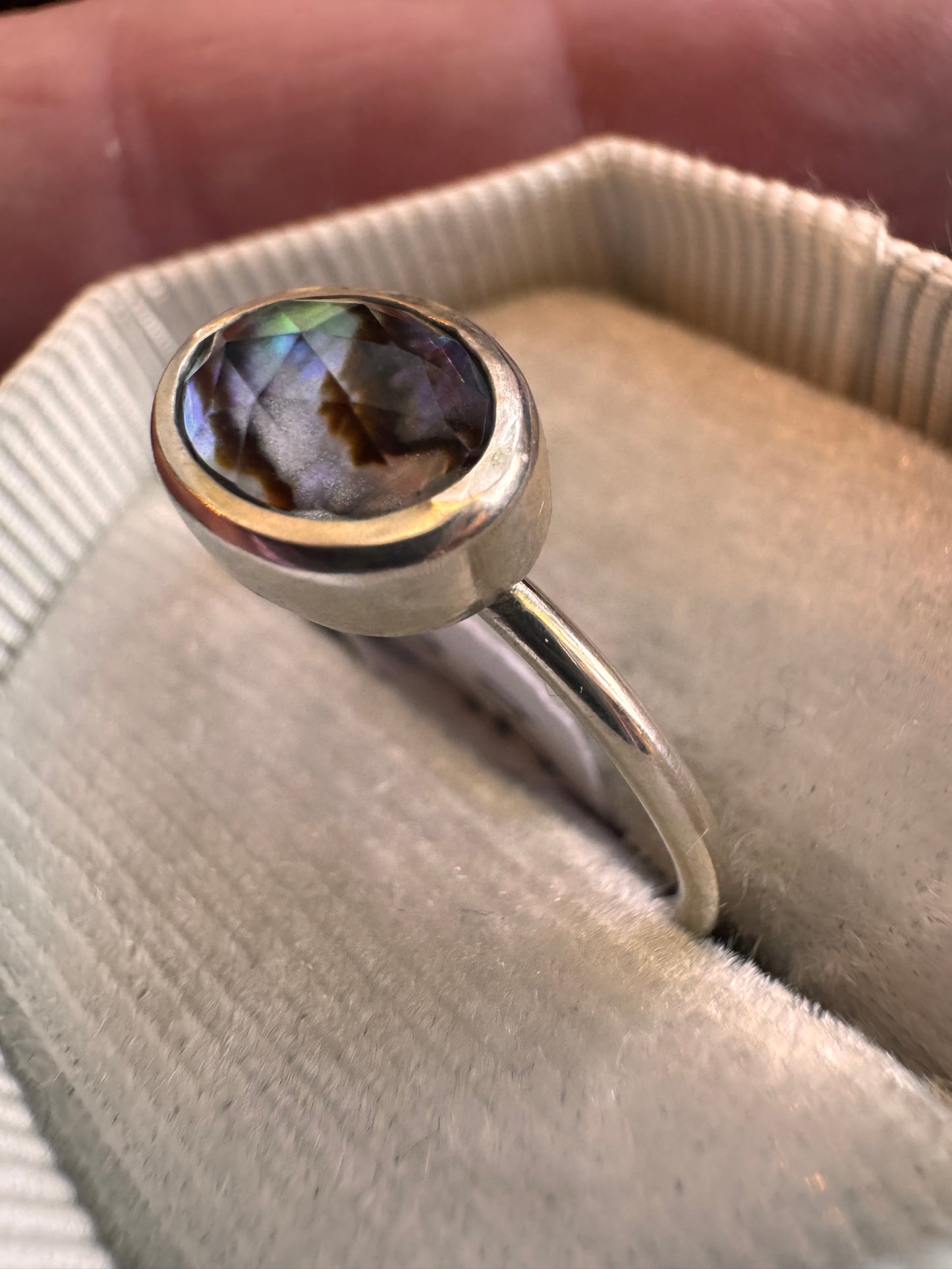 Abalone Sterling Silver Ring Size 8.5