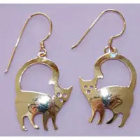 Curious Cat Earrings - 14kt Gold over Sterling Silver - Moon Room Shop and Wellness
