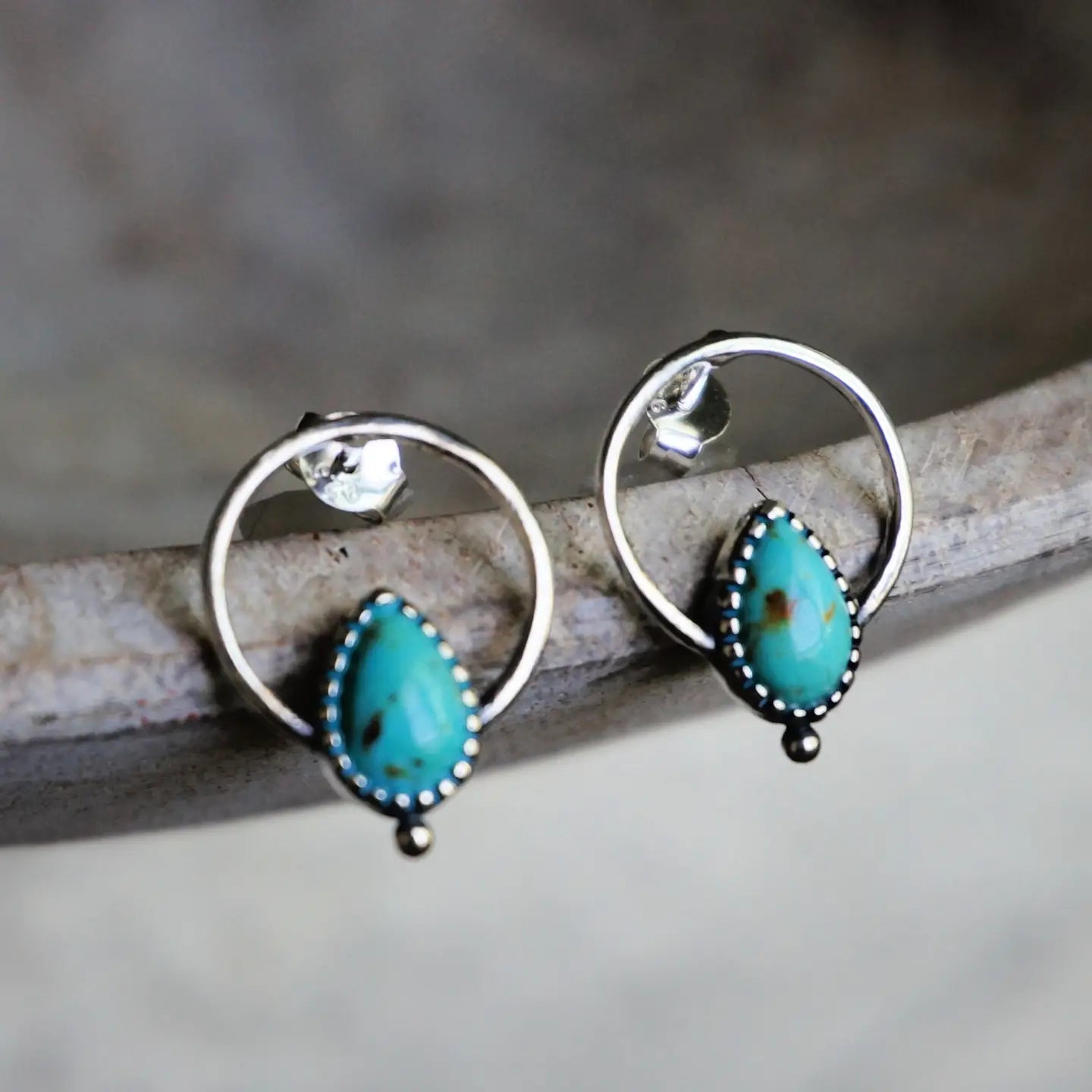 Vale Turquoise Hoop -Sterling Silver - Moon Room Shop and Wellness