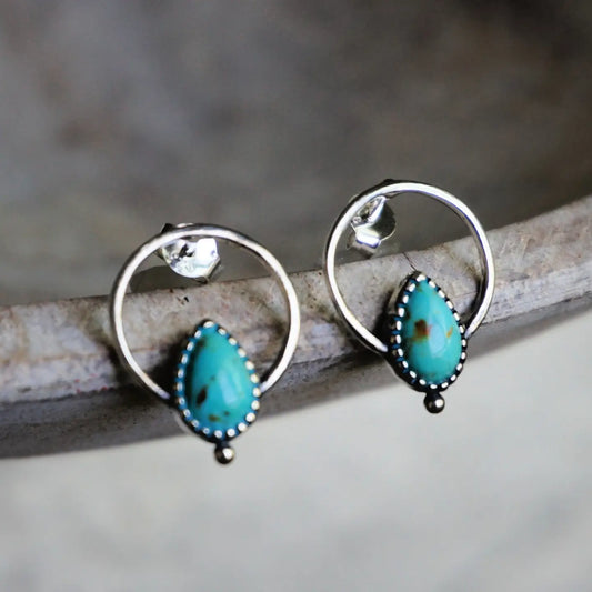 Vale Turquoise Hoop -Sterling Silver - Moon Room Shop and Wellness