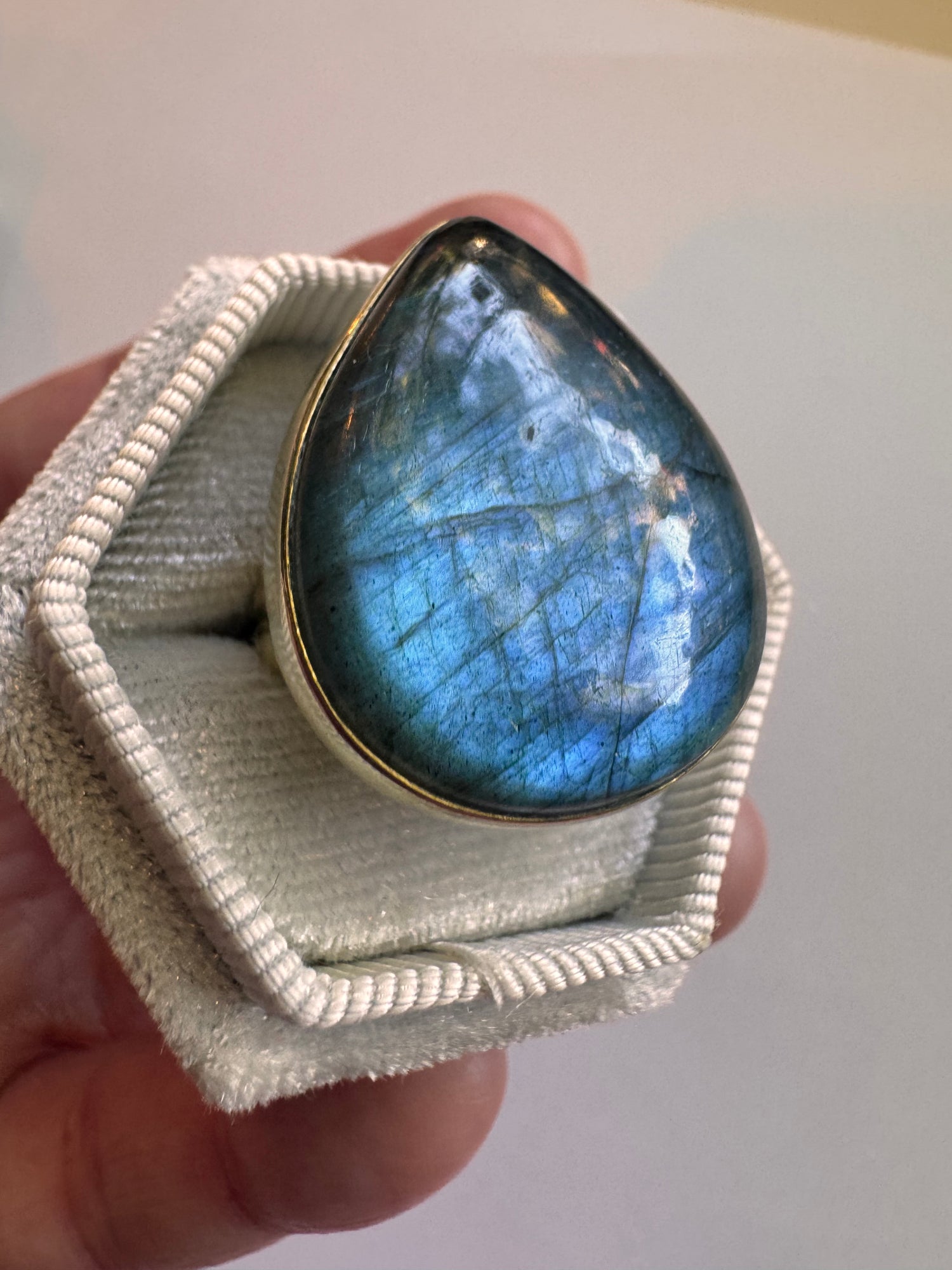 Labradorite Brass Ring Size 8 - Moon Room Shop and Wellness