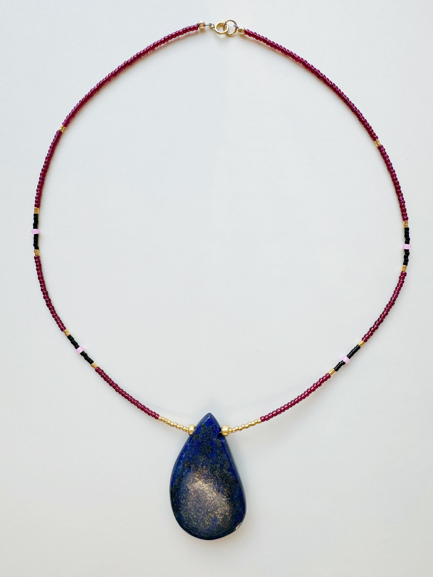 Lapis Lazuli Handmade Necklace Gold Fill - Moon Room Shop and Wellness