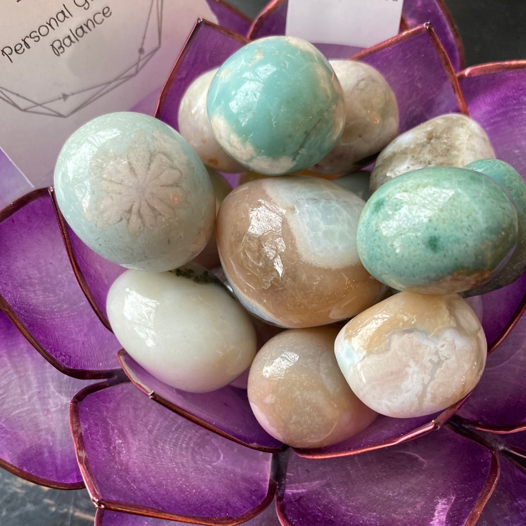 Green Flower Agate Tumbled - Moon Room Shop and Wellness