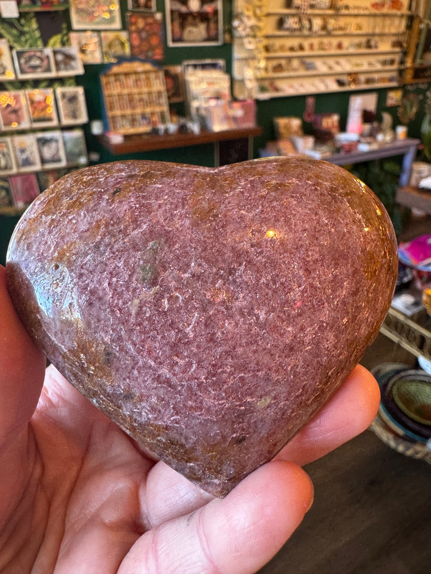 Strawberry Quartz Heart 136 g Brazil - Moon Room Shop and Wellness
