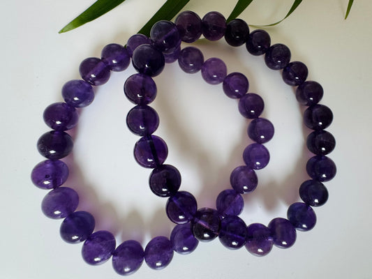 Amethyst Stretch Bracelet 8mm - Moon Room Shop and Wellness