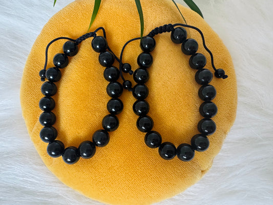 Black Obsidian Grade A++ Adjustable Bracelet - Moon Room Shop and Wellness