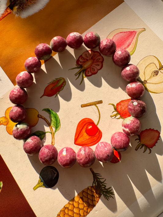 Ruby  Stretch Bracelet 10 mm UV reactive - Moon Room Shop and Wellness