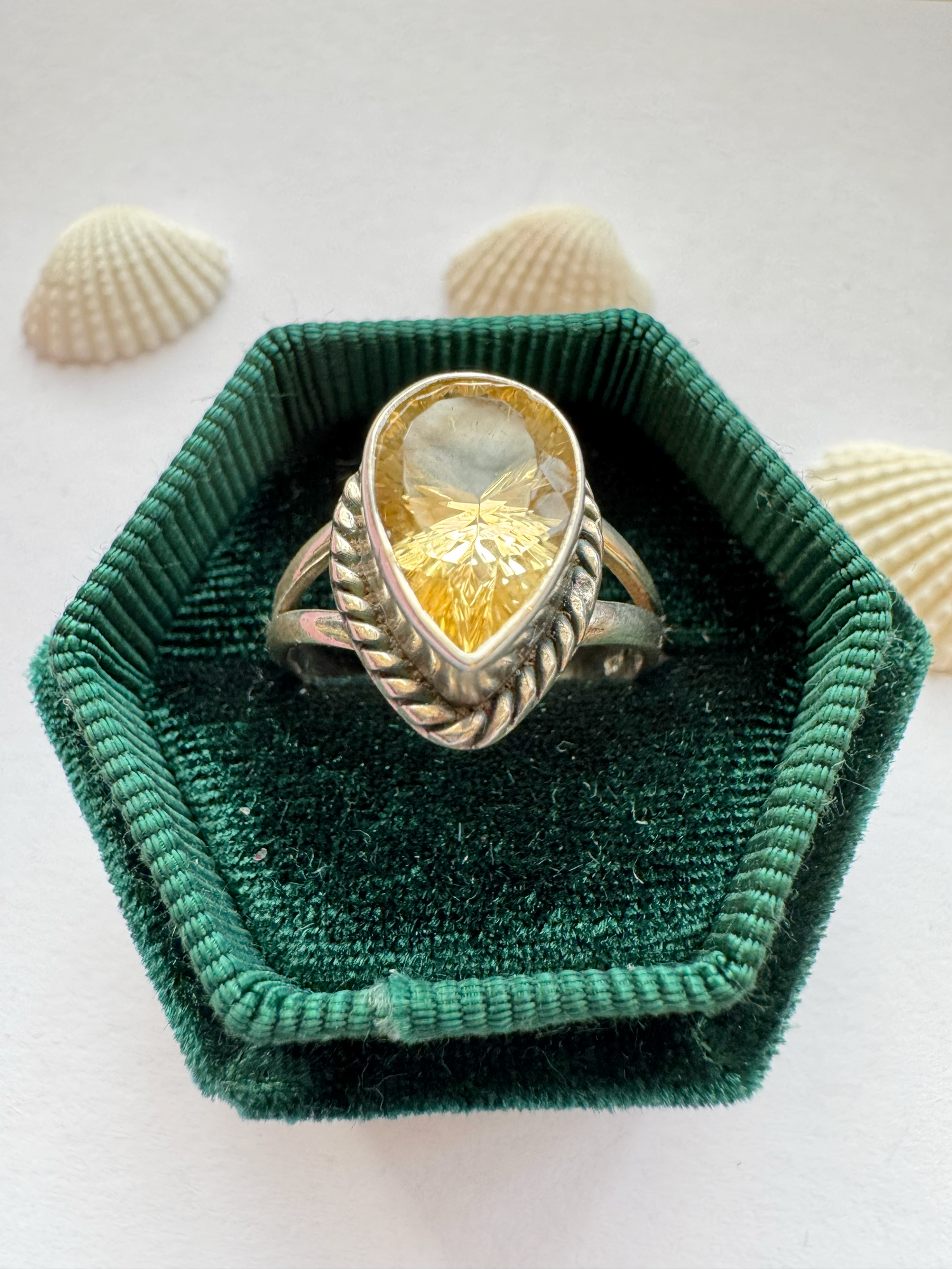 Citrine Sterling Silver Ring Size 8 - Moon Room Shop and Wellness
