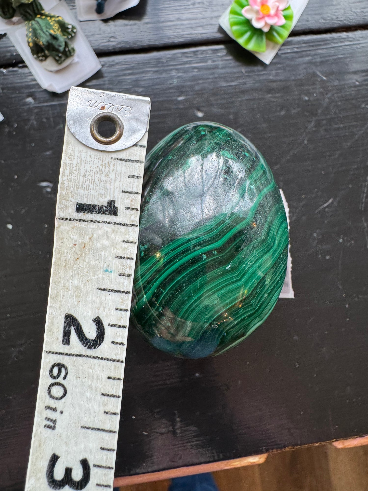 Malachite Egg with Stand 198 g Congo Beauty - Moon Room Shop and Wellness