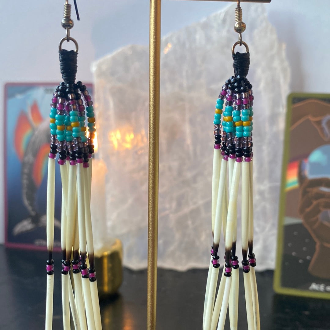 Porcupine Quill Earrings | Handmade, Afro-Indigenous Veteran-Made Jewelry - Moon Room Shop and Wellness