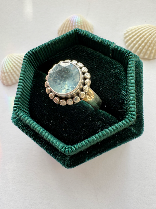 Aquamarine Sterling Silver Ring Size 8 - Moon Room Shop and Wellness