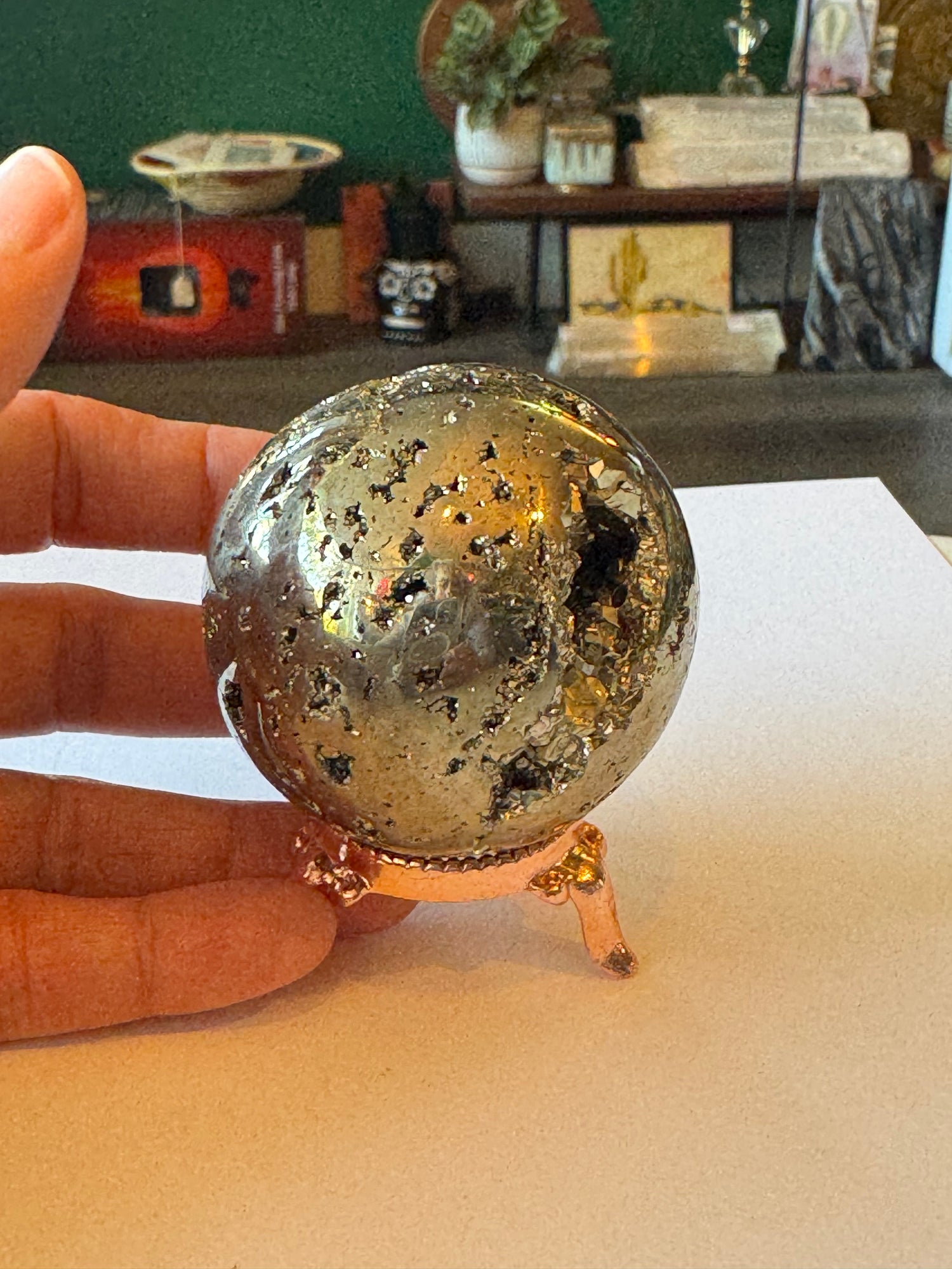 Pyrite Sphere 371 g Peru - Moon Room Shop and Wellness