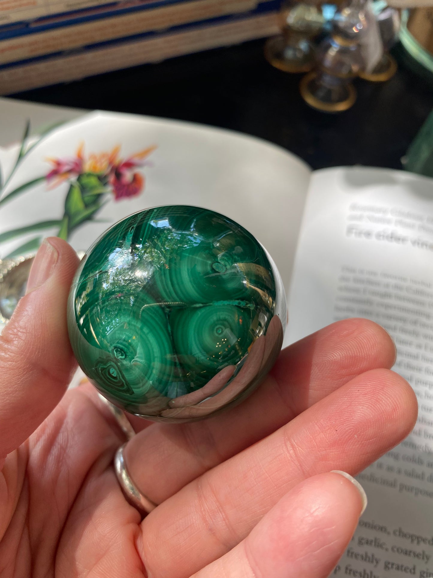 Malachite Sphere 187 g - Moon Room Shop and Wellness