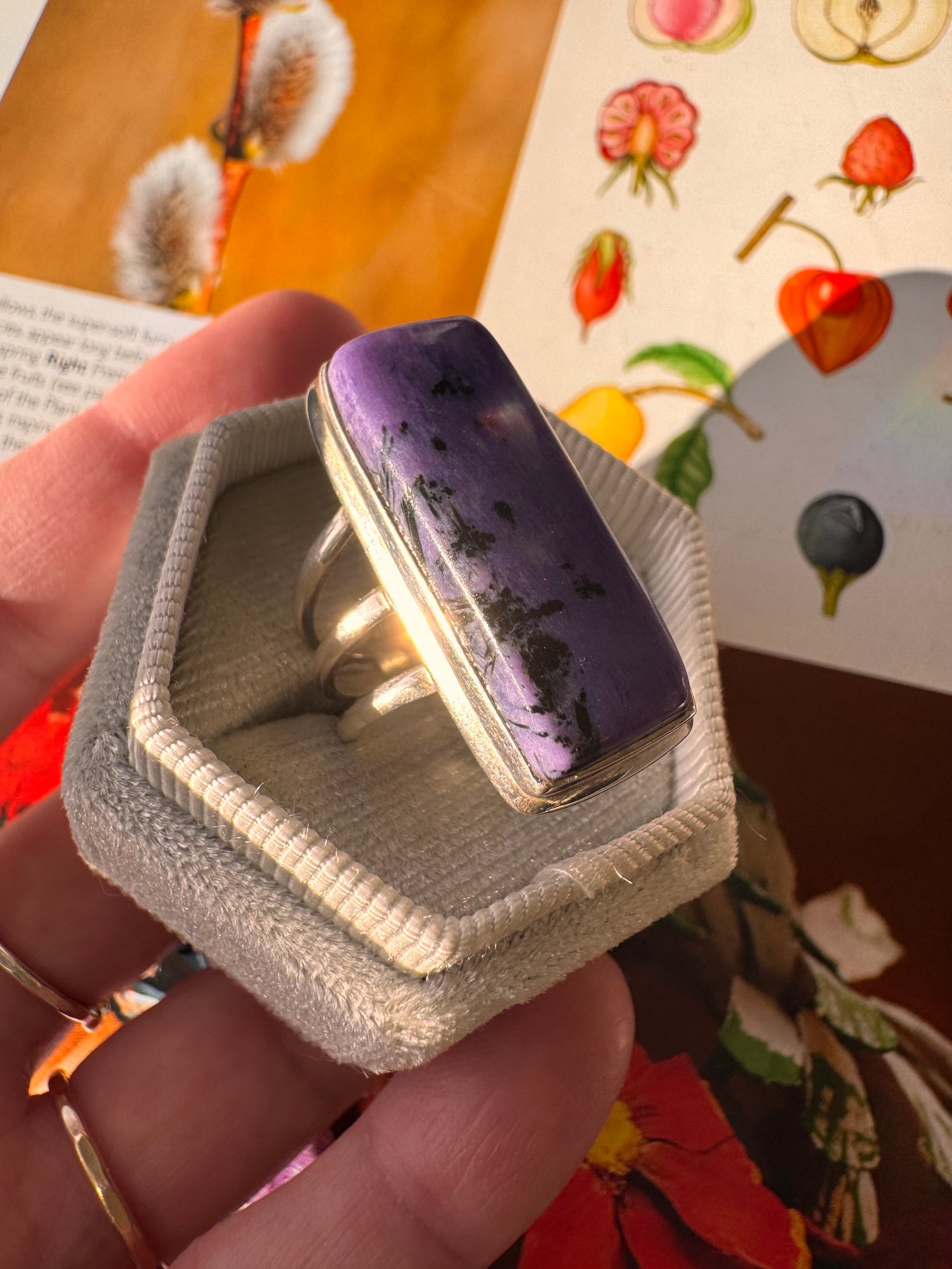 Charoite Sterling Silver Ring Size 7.5 - Moon Room Shop and Wellness