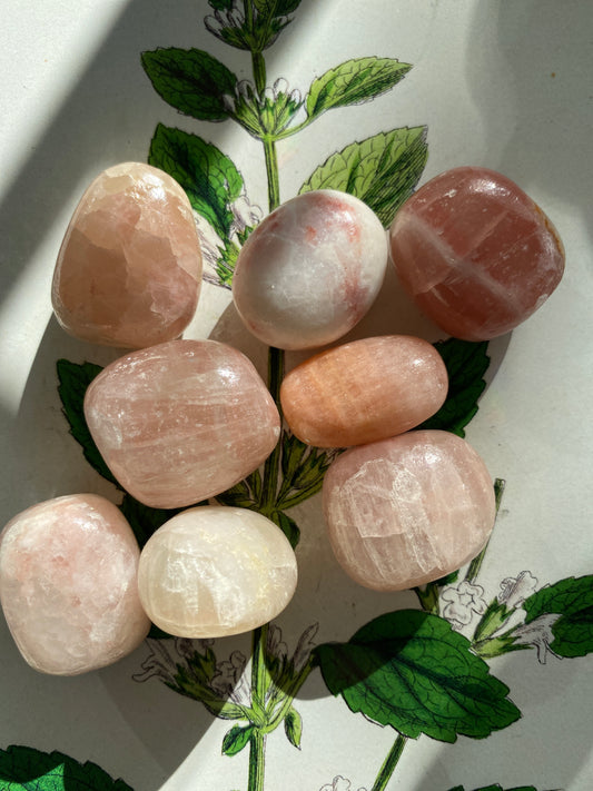 Strawberry Calcite Tumbled - Moon Room Shop and Wellness