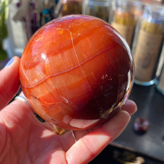 Carnelian Sphere 1.43 lbs - Moon Room Shop and Wellness