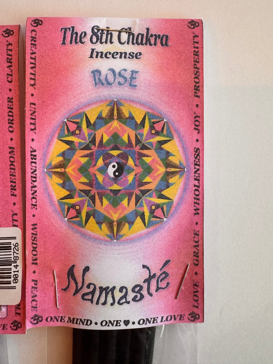 The 8th Chakra 10 Stick Incense -Rose- local vendor!