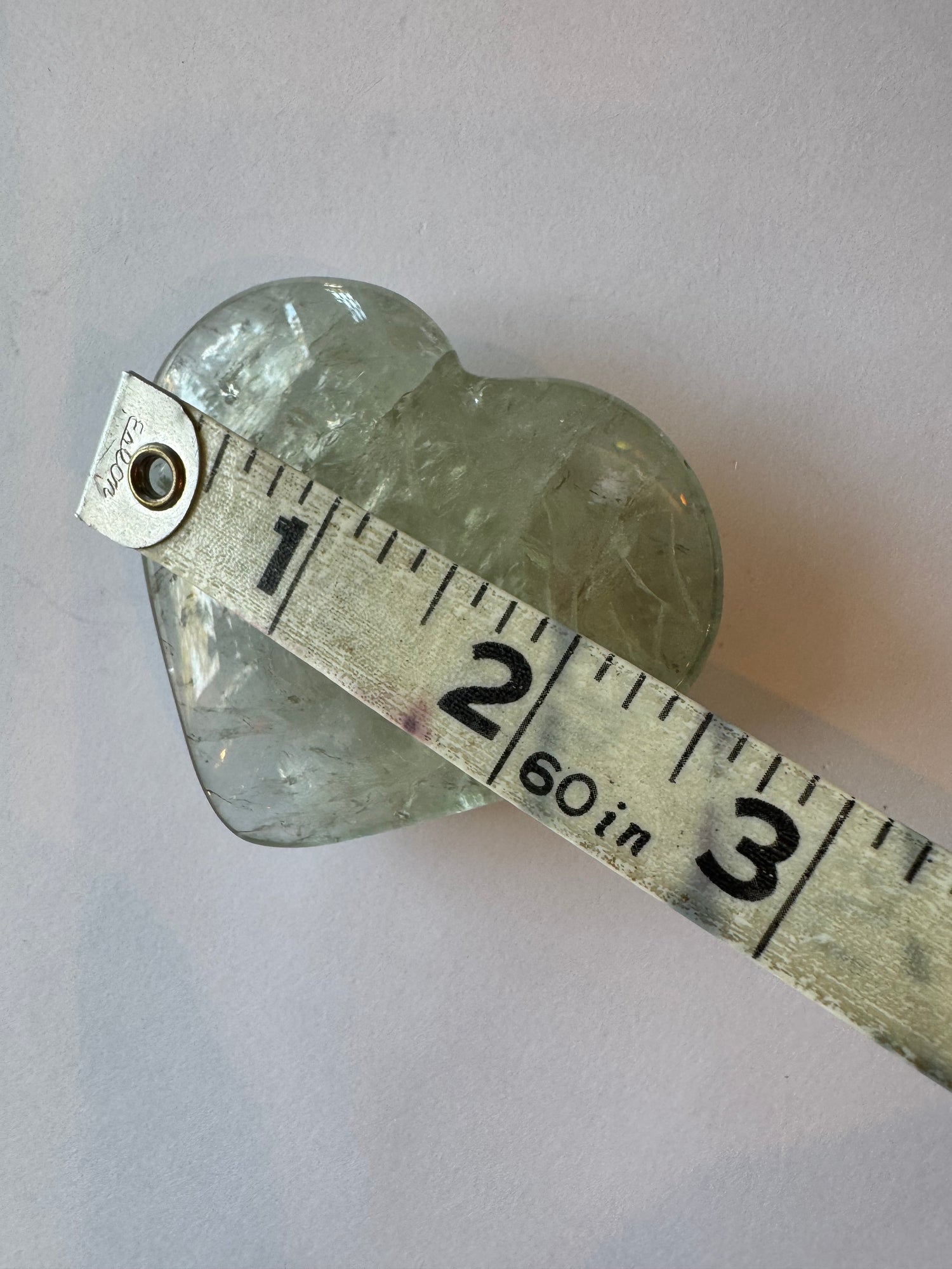 Prasiolite aka Green Amethyst Heart (heat treated)  99 g - Moon Room Shop and Wellness