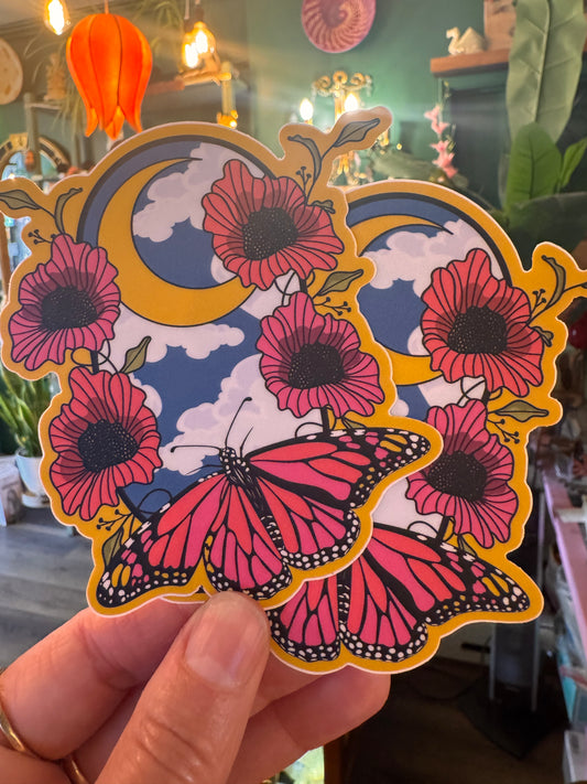 Butterfly Sky Durable Vinyl Sticker - Moon Room Shop and Wellness