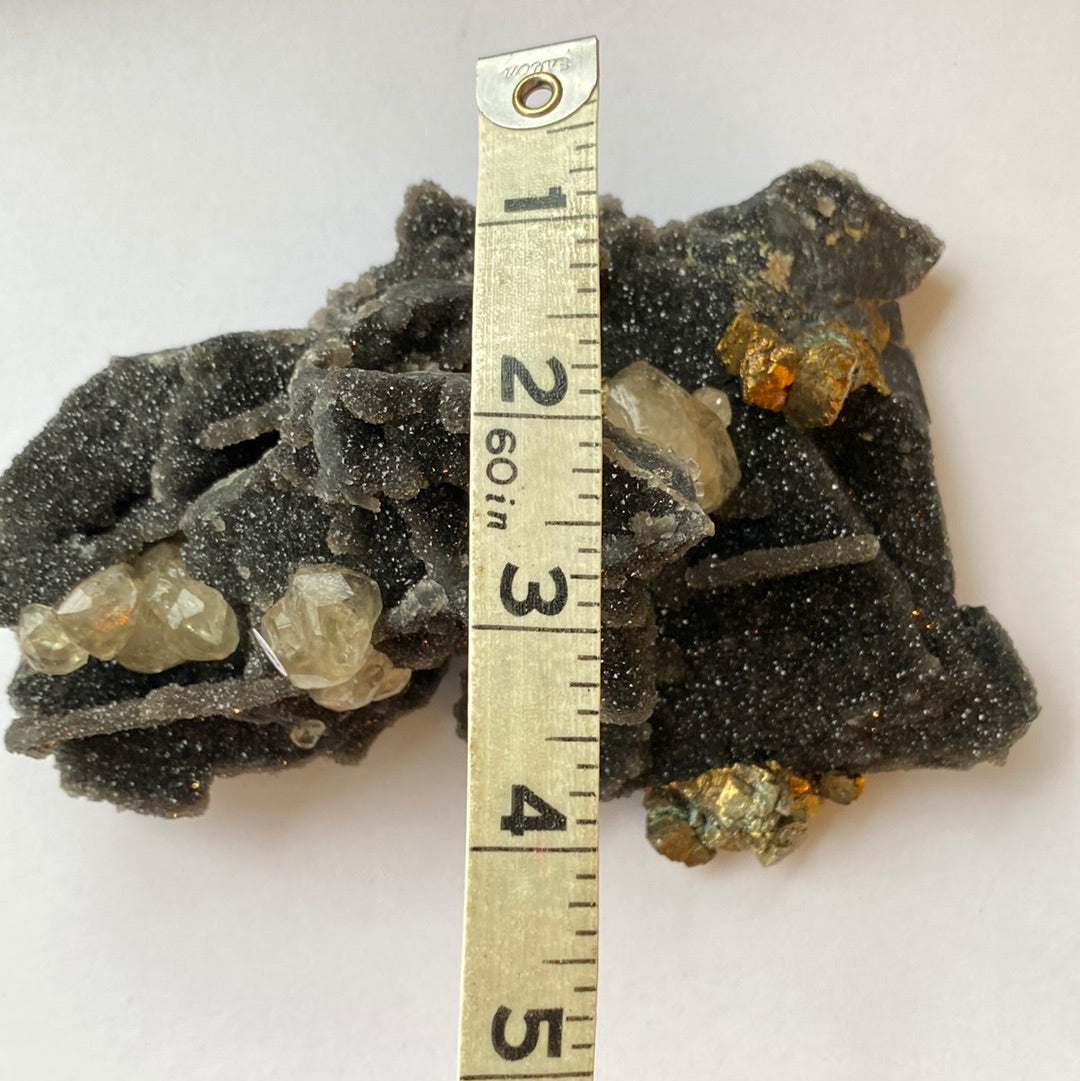 Black Chalcedony w/ Calcite Specimen 1.53 lbs - Moon Room Shop and Wellness