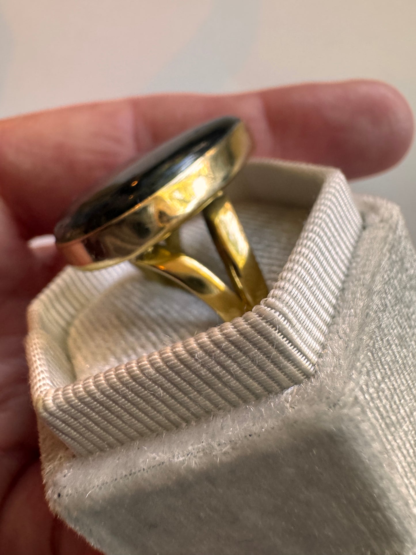 Labradorite Brass Ring Size 9 - Moon Room Shop and Wellness