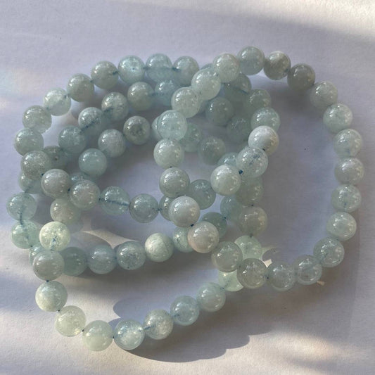 Natural Aquamarine Stretch Bracelet - Moon Room Shop and Wellness