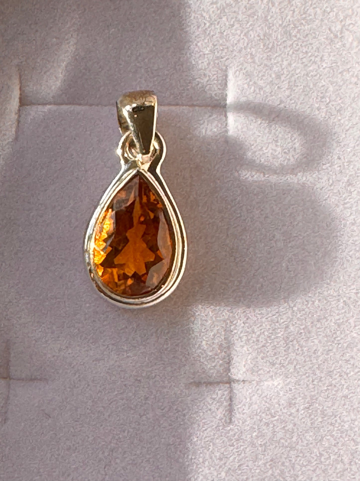 Citrine Faceted  Sterling Silver Pendant & Chain - Moon Room Shop and Wellness