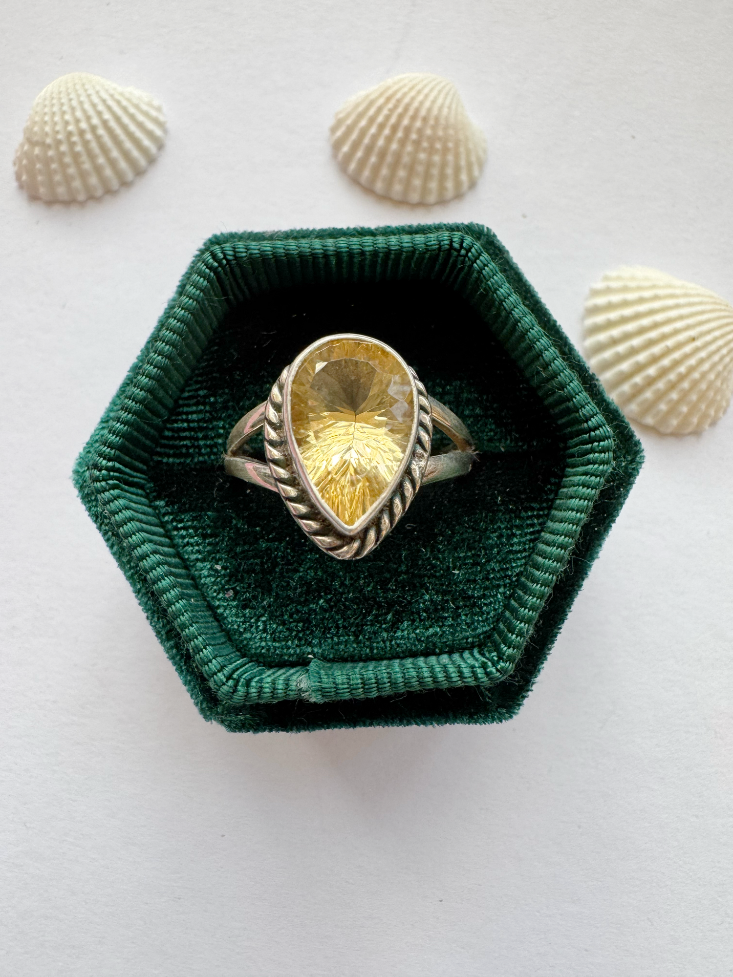 Citrine Sterling Silver Ring Size 8 - Moon Room Shop and Wellness