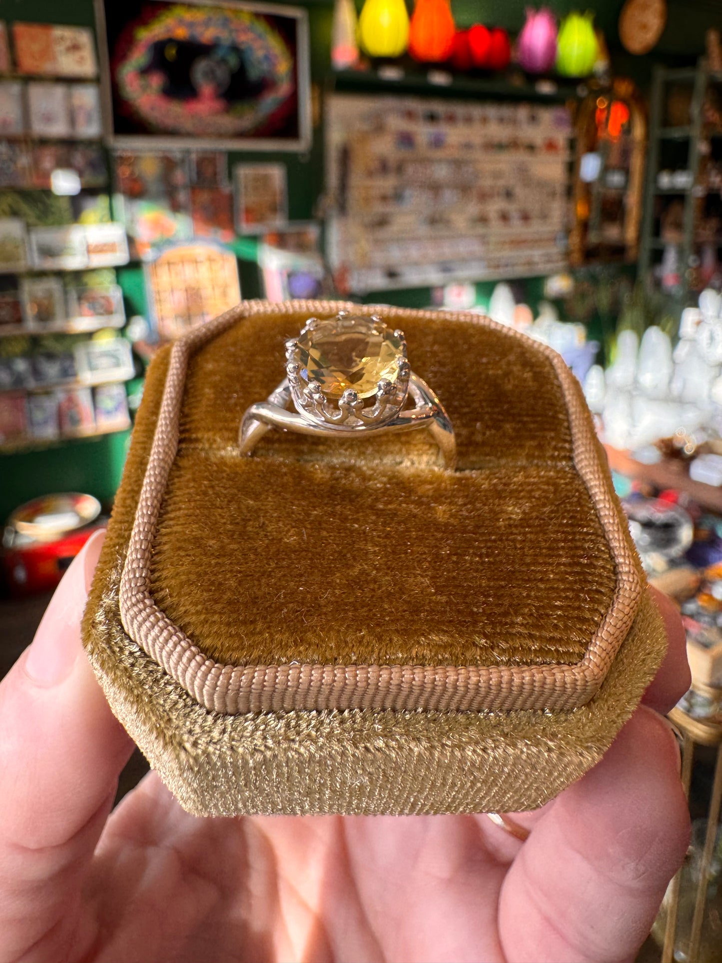 Citrine Faceted Sterling Silver Ring Size 8 - Moon Room Shop and Wellness