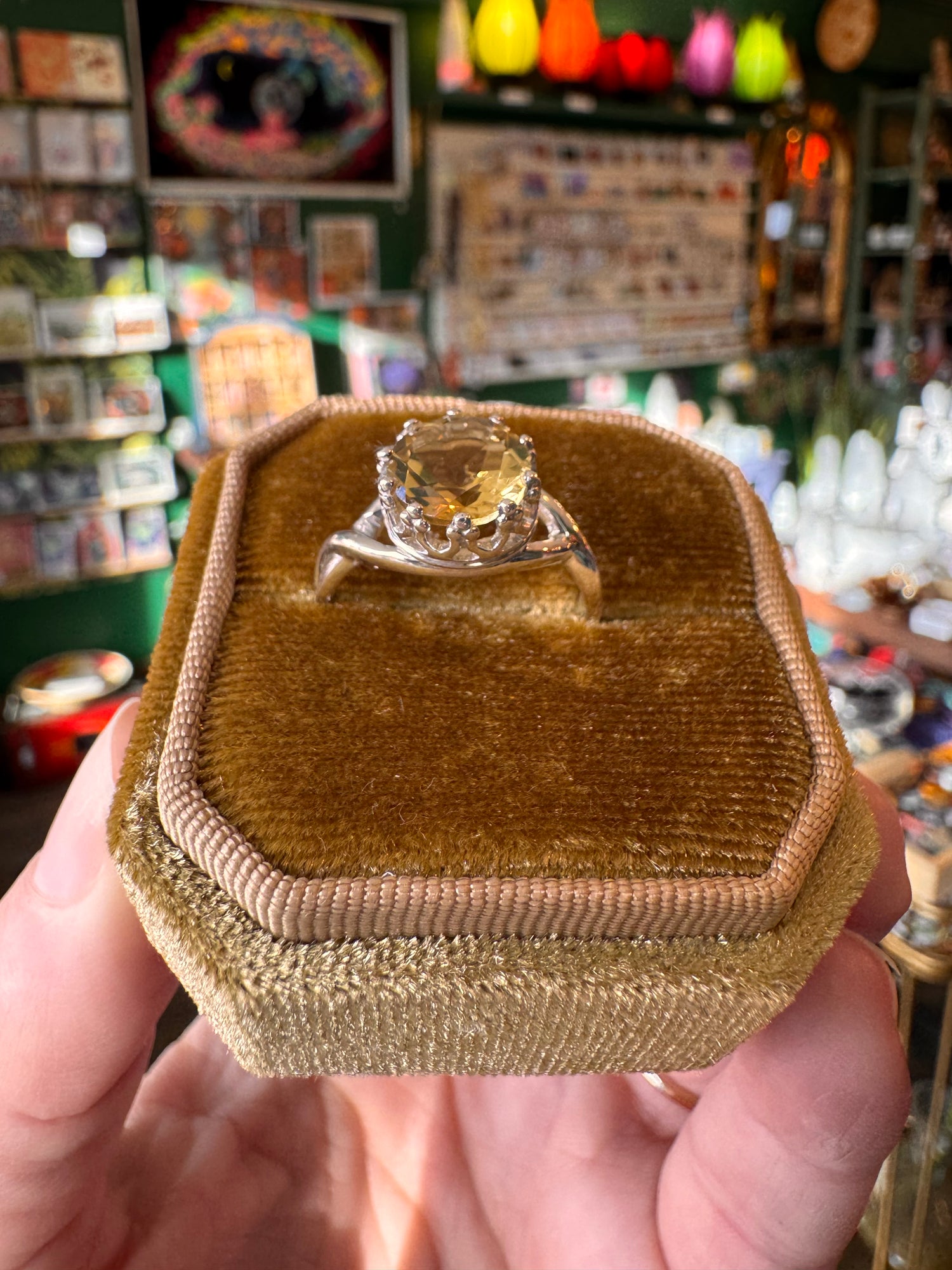 Citrine Faceted Sterling Silver Ring Size 8 - Moon Room Shop and Wellness