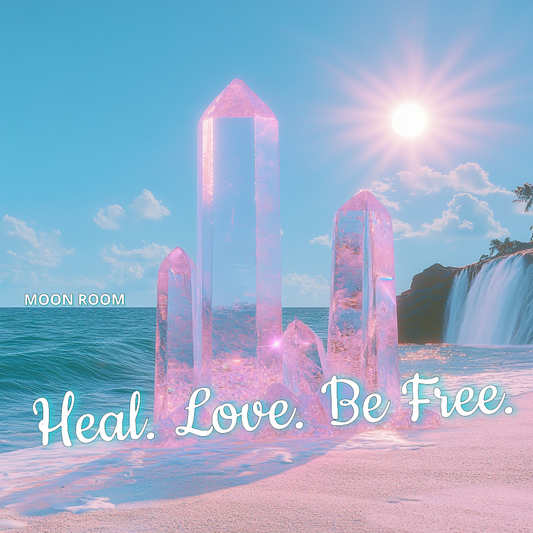 Heal. Love. Be Free. Consciousness Card - 2x2 inch - Moon Room Shop and Wellness