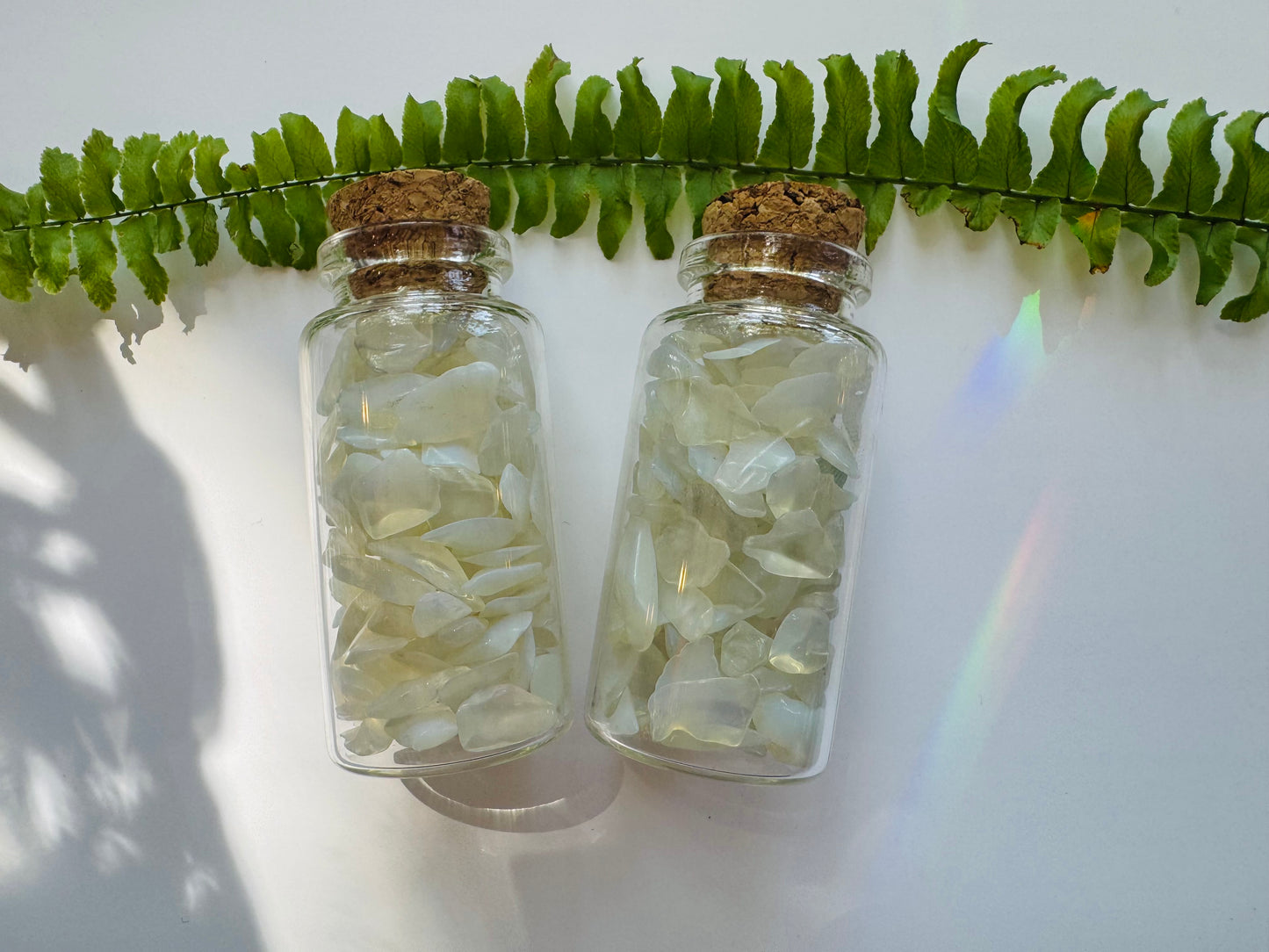 Opalite Gem Chip 25 ml Glass Jar - Moon Room Shop and Wellness