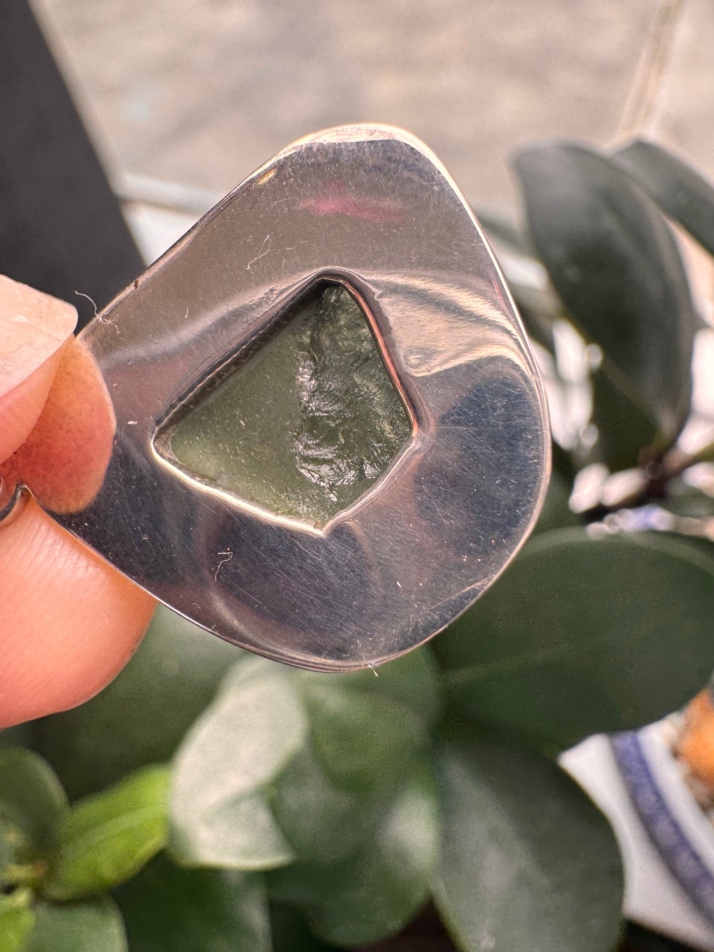 Moldavite Sterling Silver Pendant - Moon Room Shop and Wellness