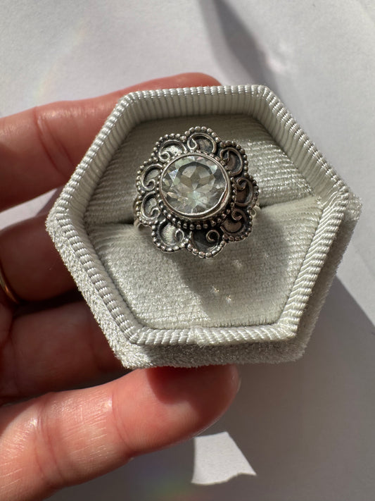 Clear Quartz Sterling Silver Ring Size 6 - Moon Room Shop and Wellness