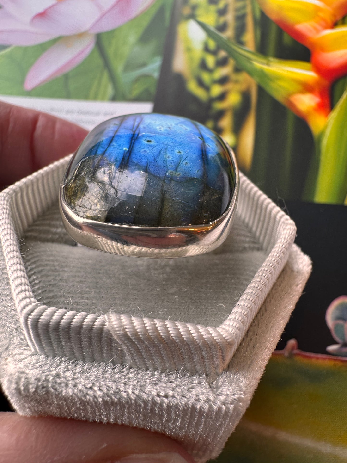 Labradorite Sterling Silver Ring Size Adjustable6-8 - Moon Room Shop and Wellness
