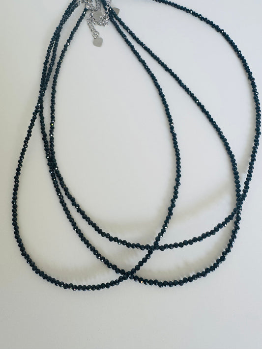 Black Tourmaline Necklace- Stainless Steel - Moon Room Shop and Wellness