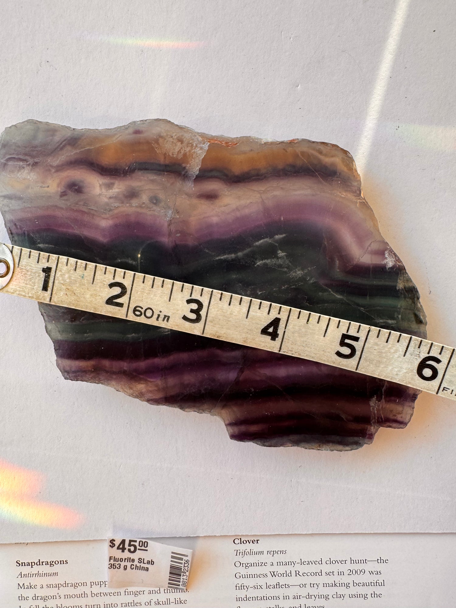 Fluorite SLab 353 g China - Moon Room Shop and Wellness