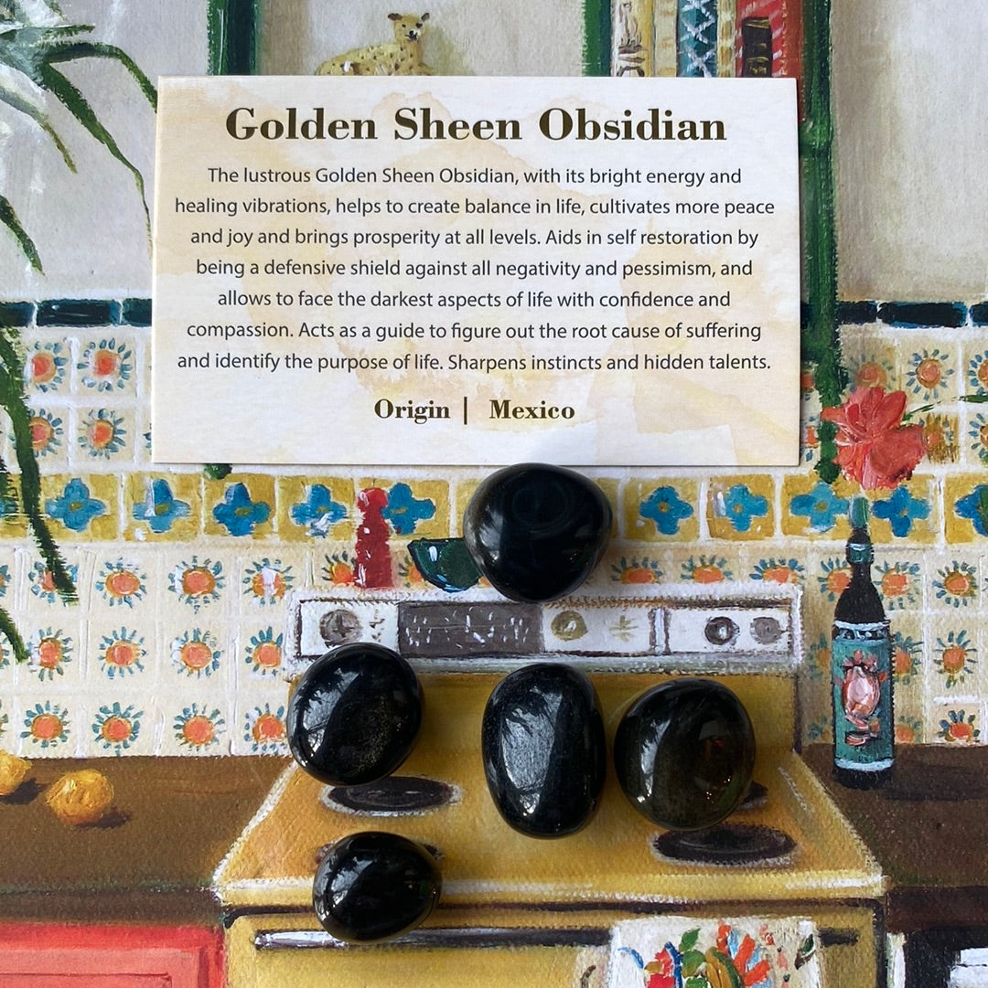 Golden Sheen Obsidian Tumbled - Moon Room Shop and Wellness