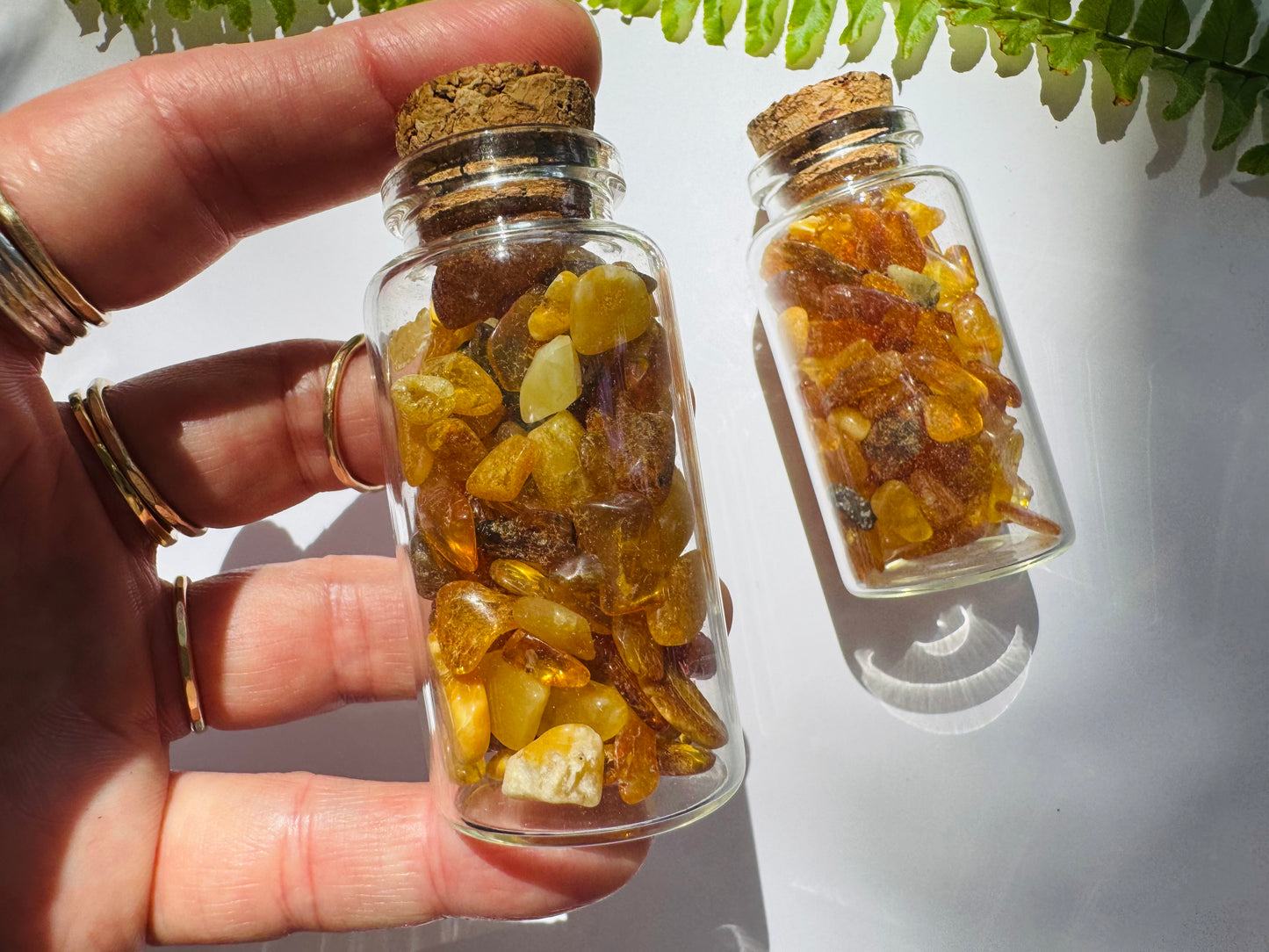 Amber Gem Chip 25 ml Glass Jar - Moon Room Shop and Wellness
