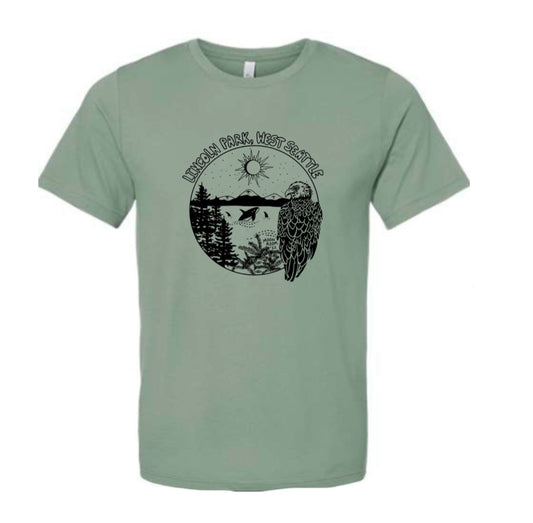 Lincoln Park West Seattle Moon Room T-Shirt Pre Order Sage Green - Moon Room Shop and Wellness
