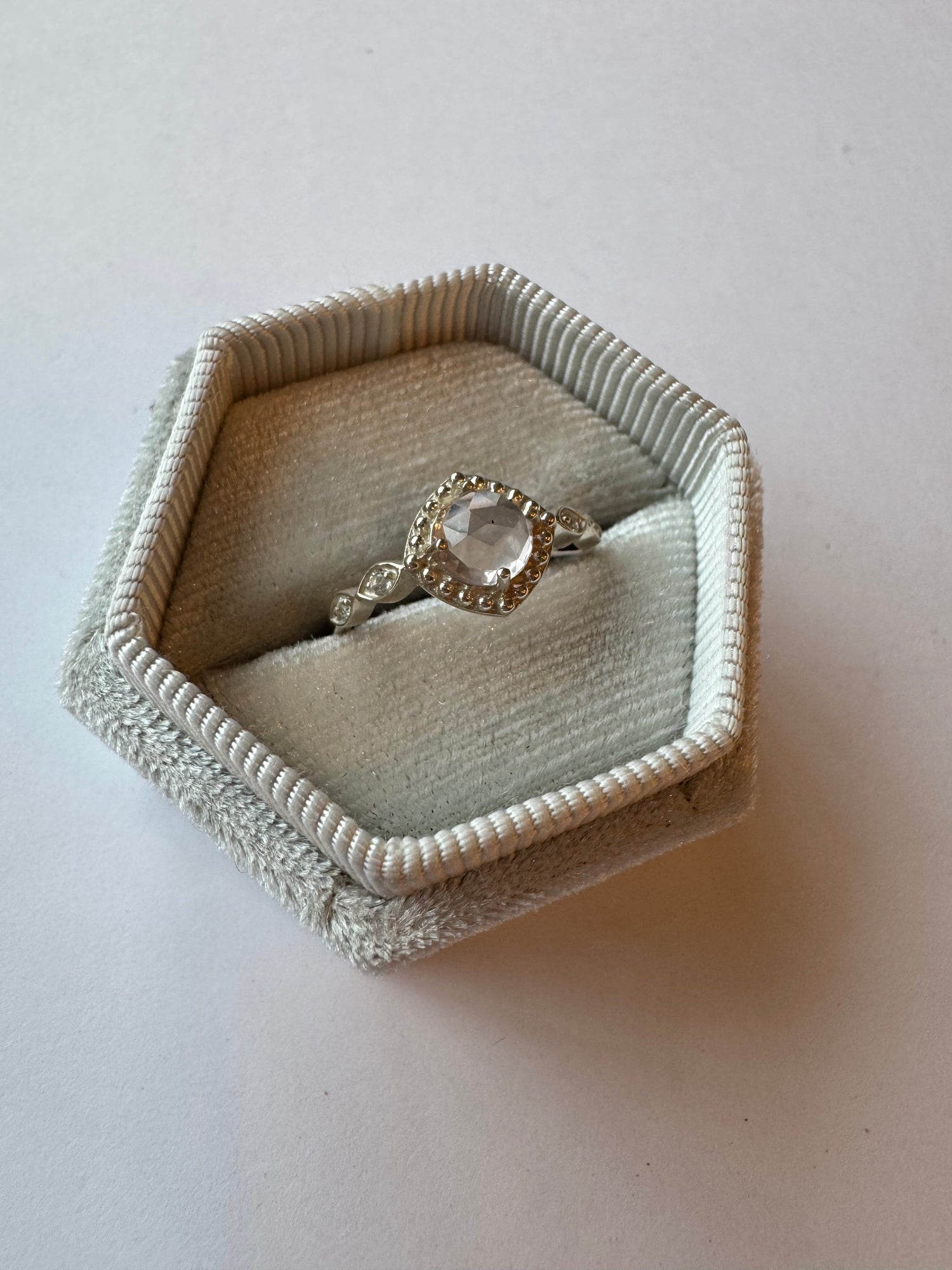 Rose Quartz Sterling SIlver Ring Size 6,7,8,9 - Moon Room Shop and Wellness
